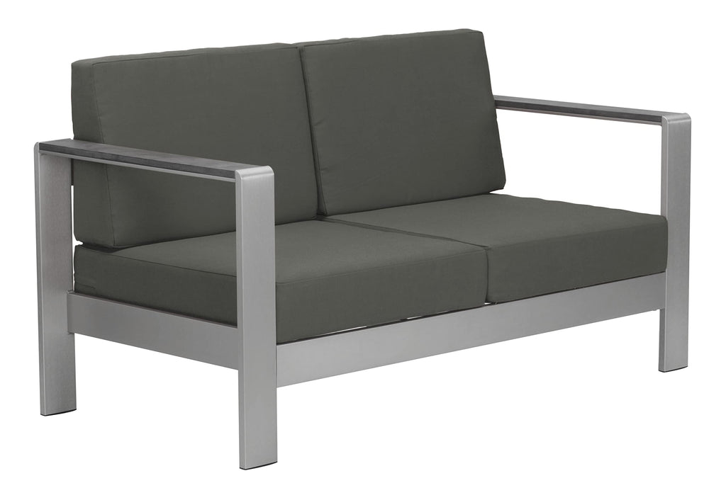 Zuo Modern - Cosmopolitan Sofa Gray - Modern - Seating - Aluminum, Foam, 100% Olefin - Outdoor - 30.7in Height