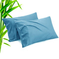 Telus Blue Pillow Cases King Size 2 Pack, Bamboo Rayon Cooling Pillowcases With Envelope Closure, Cool Breathable Pillow Cover F