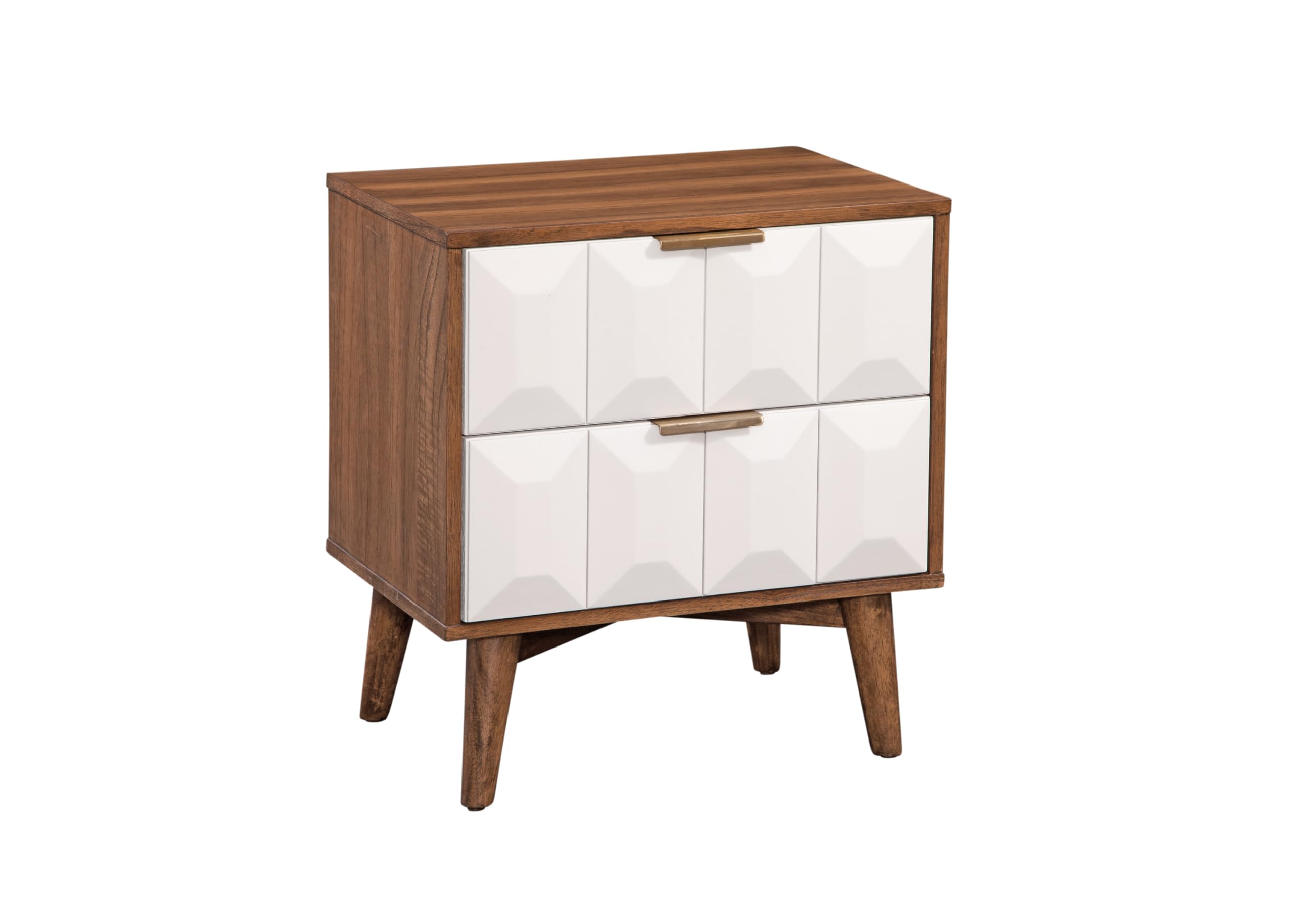 Steve Silver Co Ginny Nightstand-Acacia Wood, Mid-Century Modern Design, Burnished Walnut Finish Table, 16 x 22 x 25
