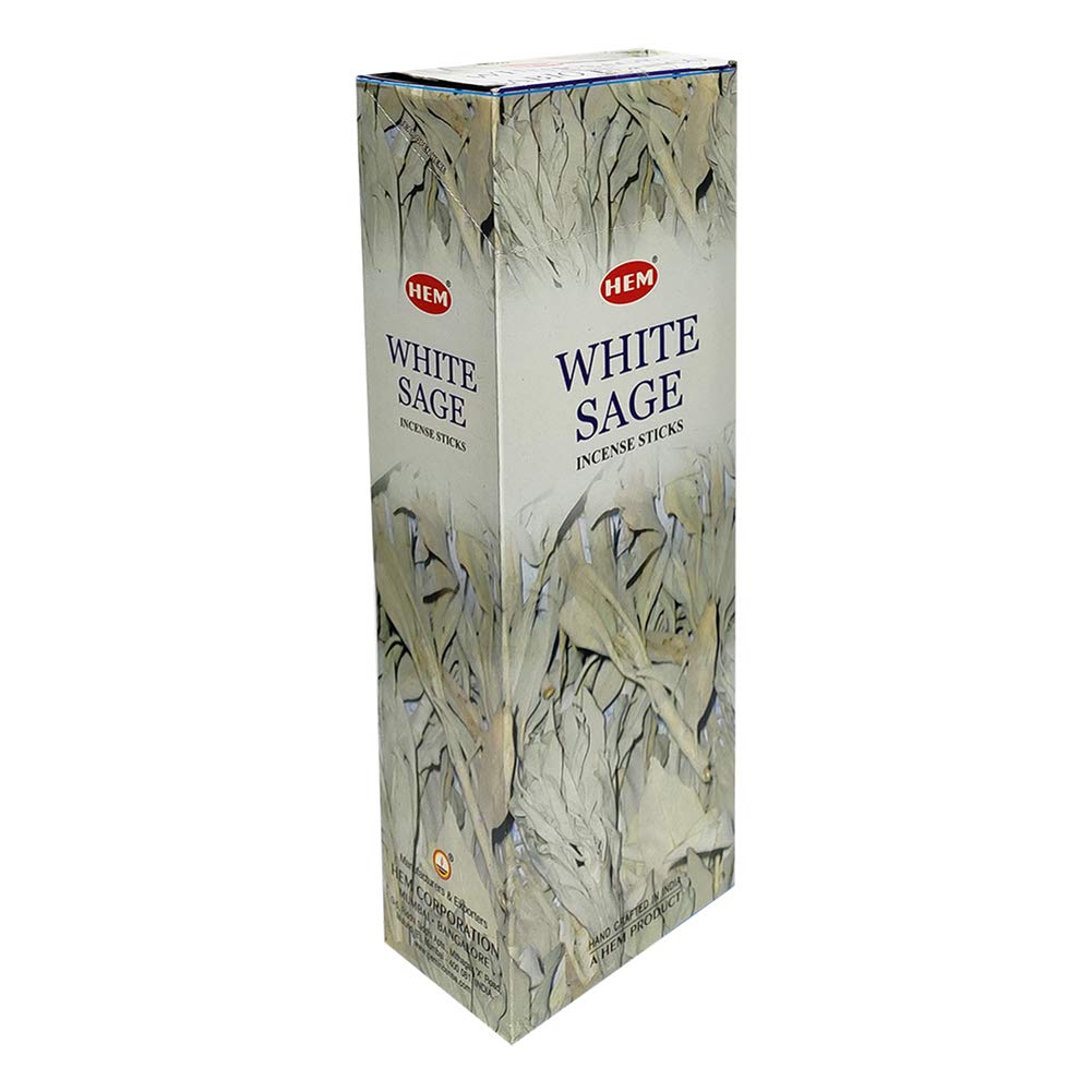 Trumiri Incense Stick Holder Bundle With Hem White Sage 20G Incense Sticks - Pack Of 6 (Approx 120 Sticks)