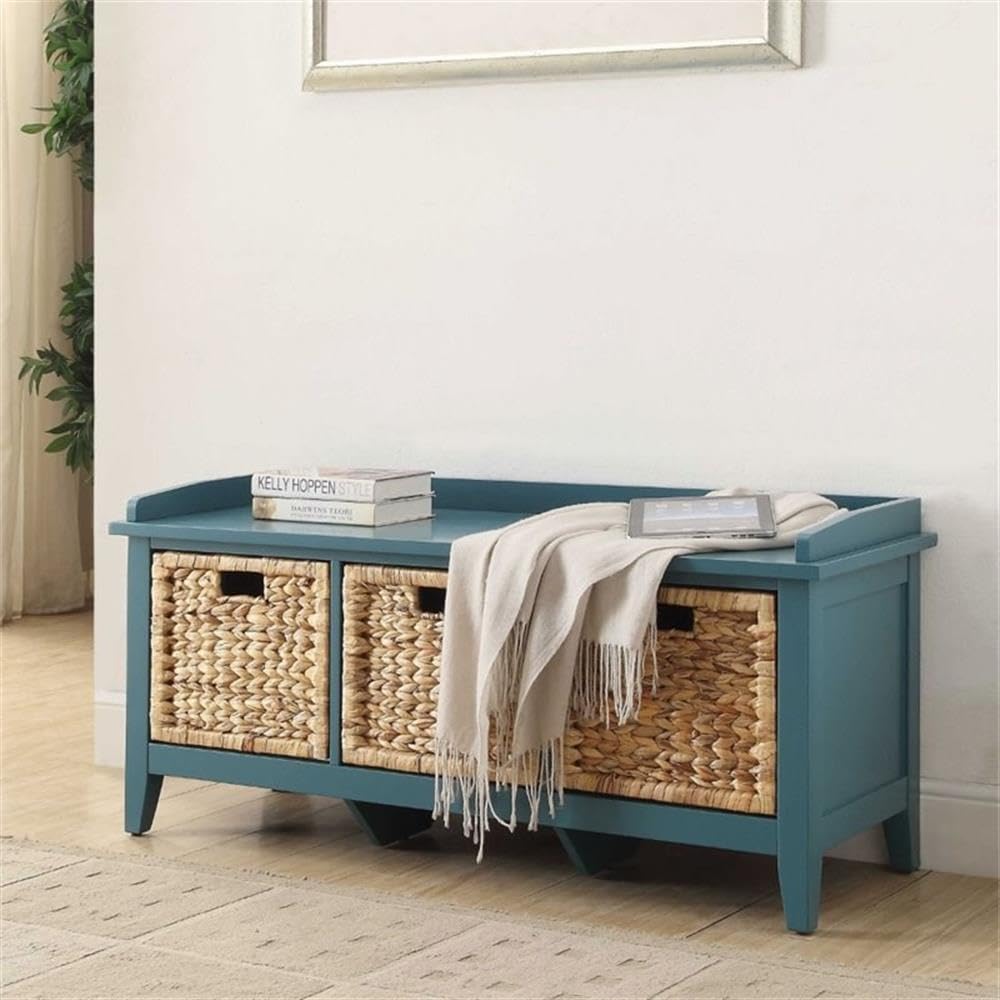 Acme Flavius Storage Bench in Teal