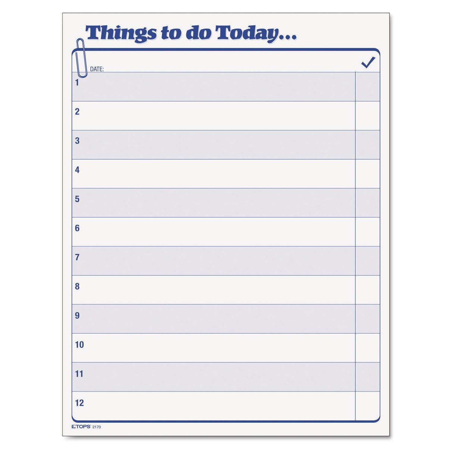 Tops 'Things To Do Today' Daily Agenda Pad, 8 1/2 X 11, 100 Forms