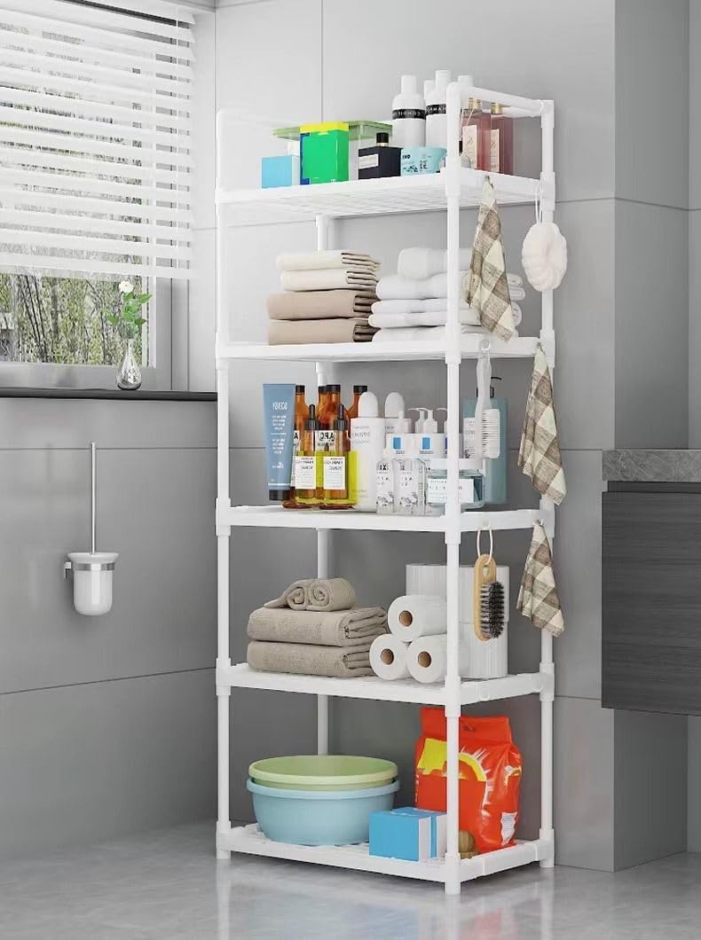 Smart Saver Kitchen Rack, 5Tier Free Standing Kitchen Storage Shelf Plastic Rack, Microwave Stand, Multipurpose Storage Organis