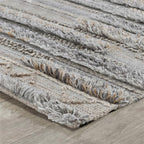 Kosas Home Fallon 24 X 36 Striped Polyester Fabric Area Rug In Gray