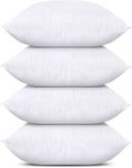 Utopia Bedding Throw Pillows (Set Of 4, White), 18 X 18 Inches Pillows For Sofa, Bed And Couch Decorative Stuffer Pillows