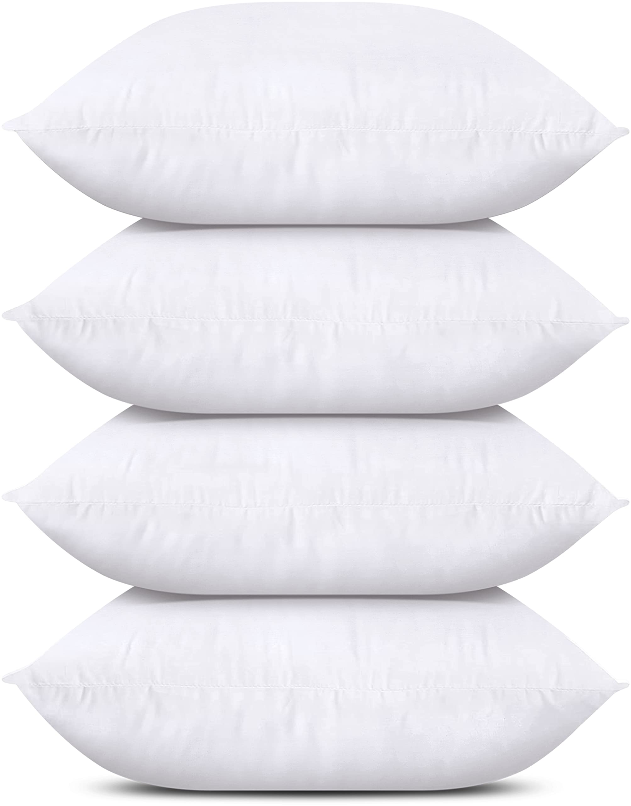 Utopia Bedding Throw Pillows (Set Of 4, White), 18 X 18 Inches Pillows For Sofa, Bed And Couch Decorative Stuffer Pillows