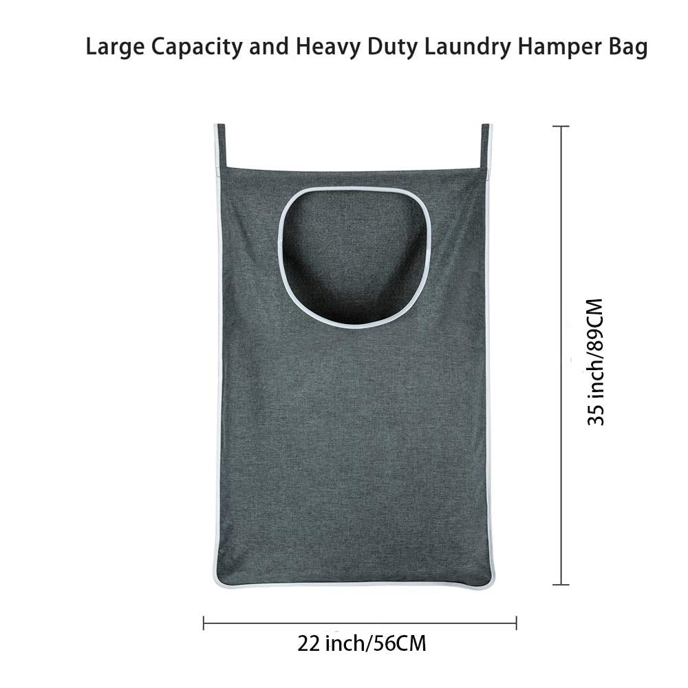Kingsuslay Hanging Laundry Bag With Over Door Hooks, Over Door Laundry Bag And Space Saving Laundry Bag With Zipper, Hanging Ham