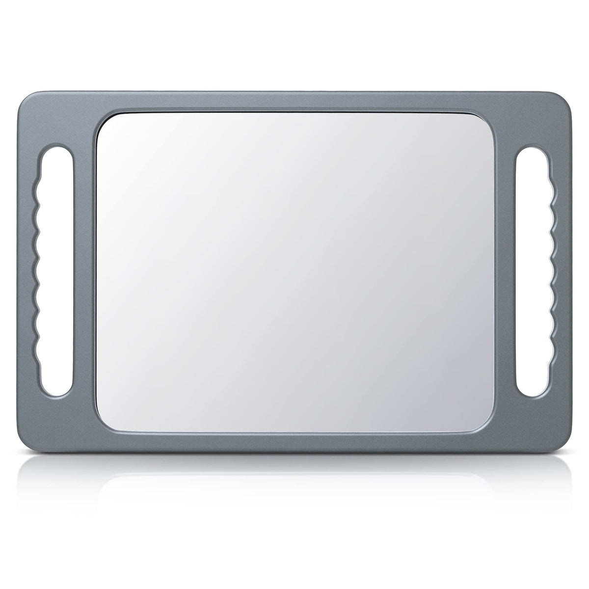 TASALON Unbreakable Hand Mirror with Double Handle- Large Handheld Barber Mirror for Hair and beauty Salon - Durable Hand Held M