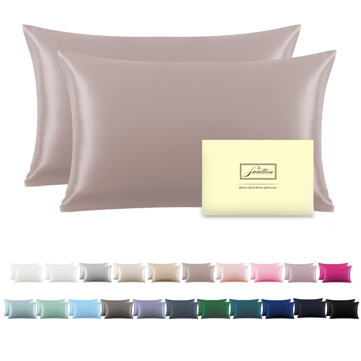 Silk Pillowcase For Hair And Skin,Soft,Breathable And Sliky 100% Silk Pillowcases King Set Of 2,Both Sides Natural Mulberry Silk