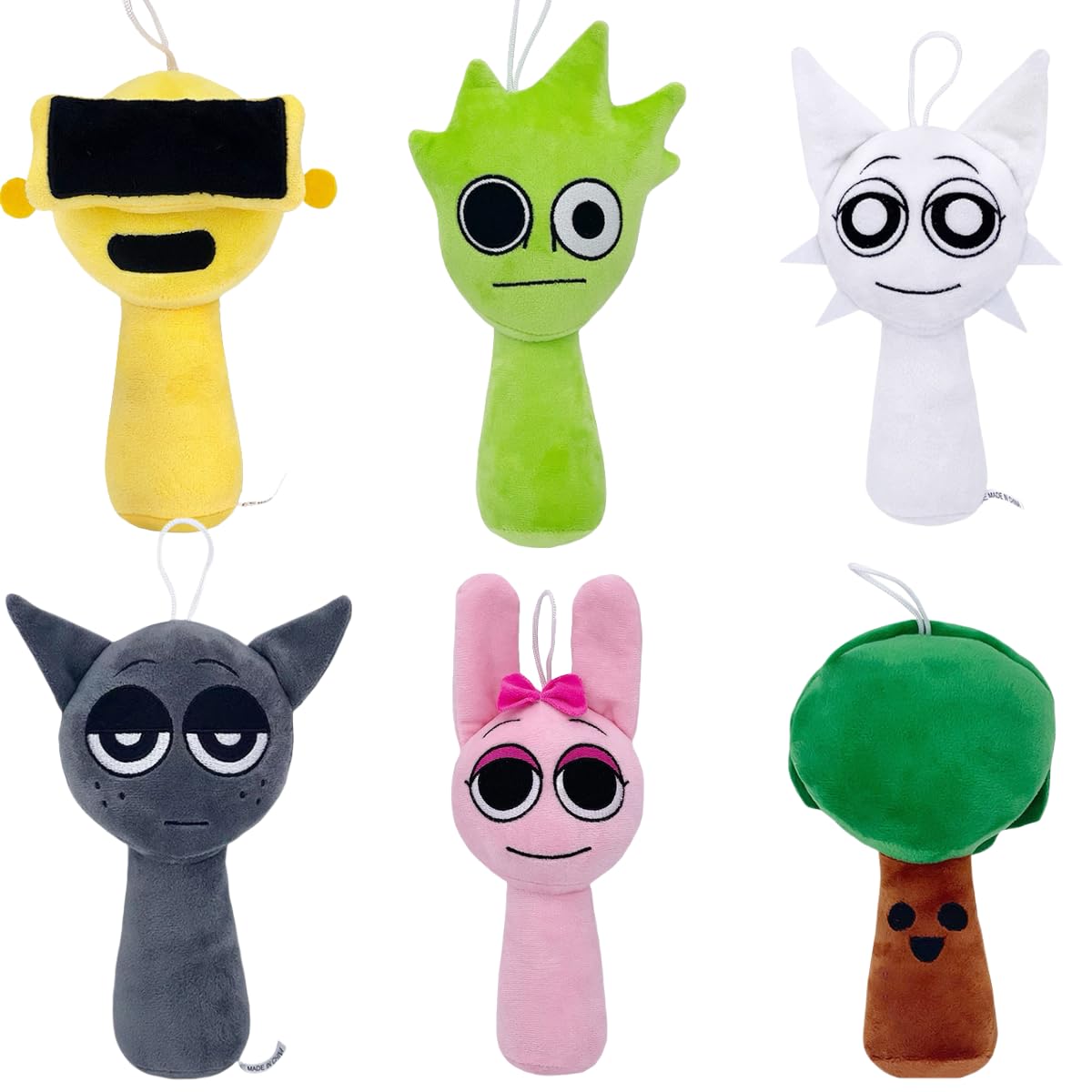 Sprunki Plush,10In Sprunki Game Plush, Realistic Cute Soft Stuffed Animal Doll Pillos Game Fans Boy Girl Kids(Sprunki-6Pcs-6)