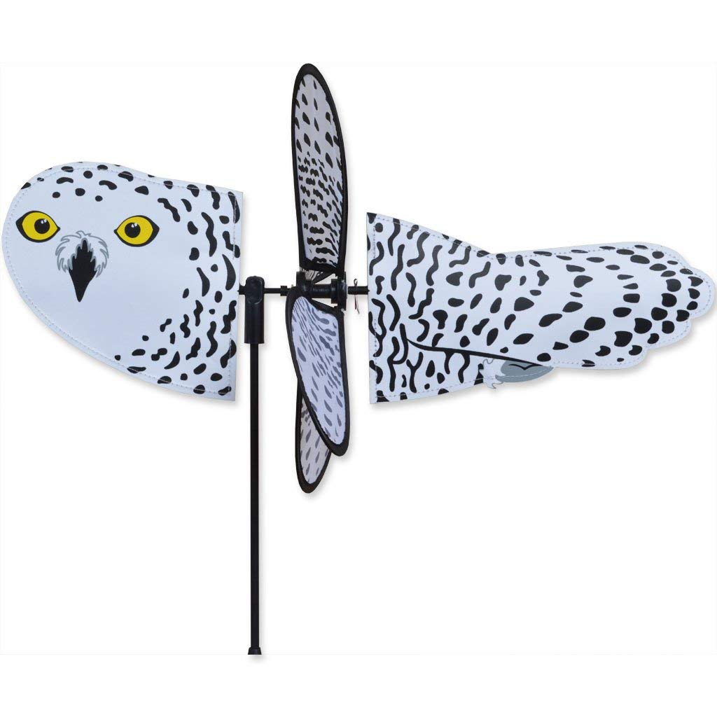 Premier Kites Snowy Owl Petite Garden Stake Wind Spinner By Designs-18' W