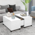 vidaXL Coffee Table High Gloss White 29.5"x29.5"x15" Engineered Wood