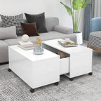 vidaXL Coffee Table High Gloss White 29.5"x29.5"x15" Engineered Wood