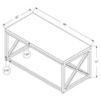 Monarch Specialties Modern Coffee Table for Living Room Center Table with Metal Frame, 44 Inch L, Glossy White / Chrome