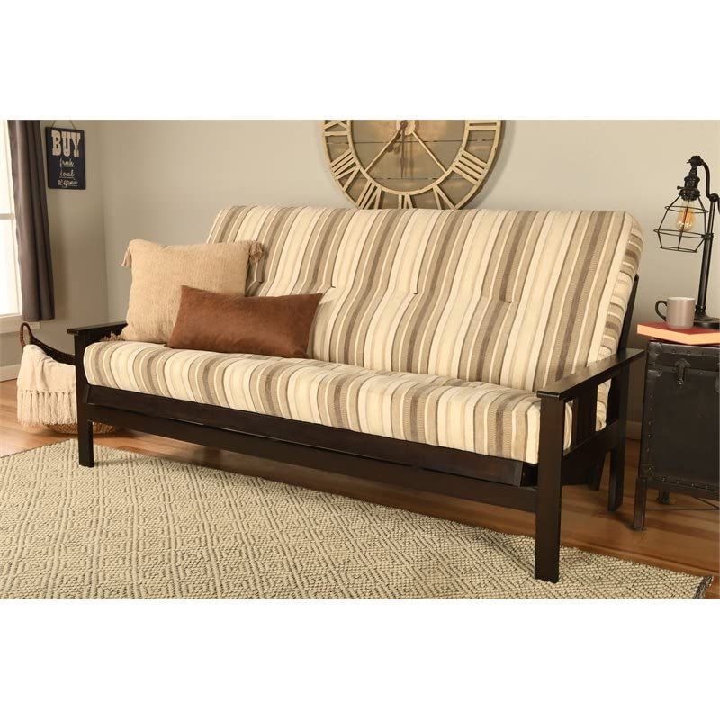 Kodiak Furniture Monterey Espresso Wood Futon with Parma Gray Mattress