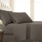 Southshore Fine Living Vilano Pleats, 4-Piece, 21-Inch Extra Deep Pocket Sheet, California King Sheets With Flat Sheets & Pillow