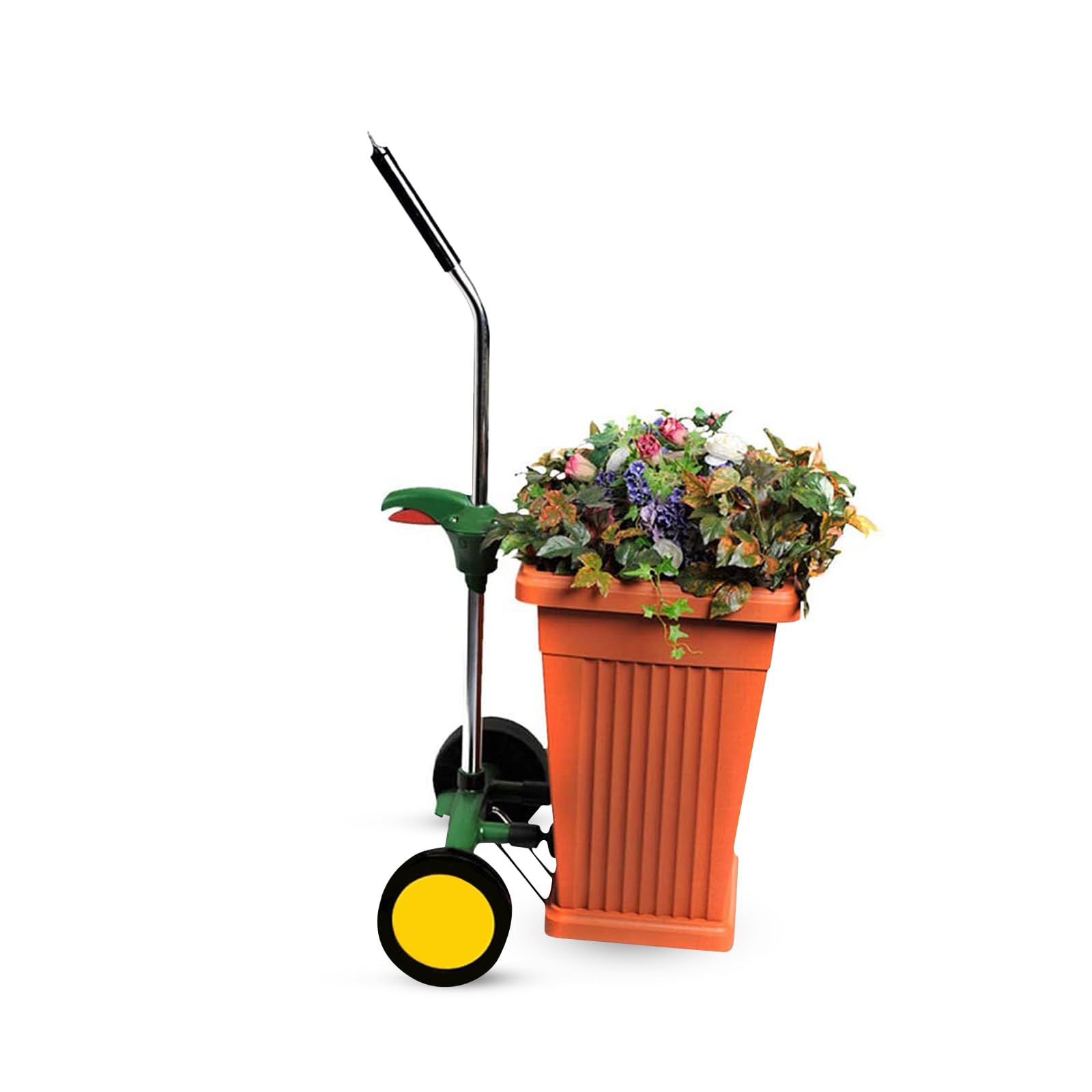 Ejwox Garden Pot Mover With Adjustable Handle - Heavy Duty Plant Dolly Caddy With Sturdy Flat-Free Wheels And Gripping Suction C