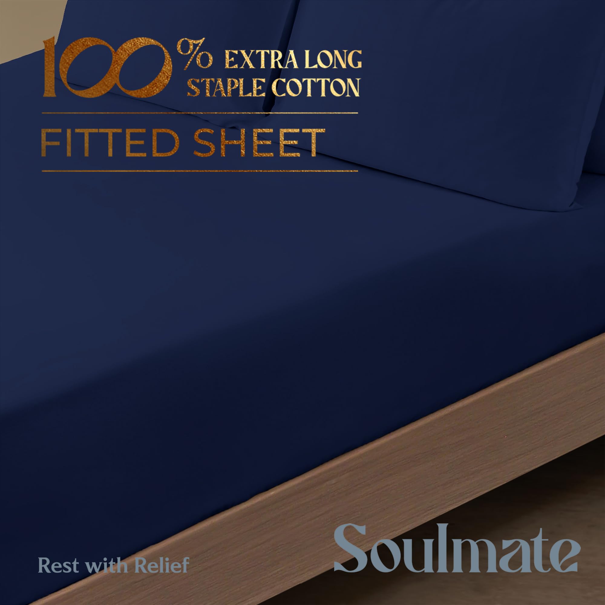 Mayfair Linen 100% Cotton Fitted Sheet Twin Size - 500 Thread Count 16'' Deep Pocket Twin Fitted Sheet Only, Soft Cooling Sateen