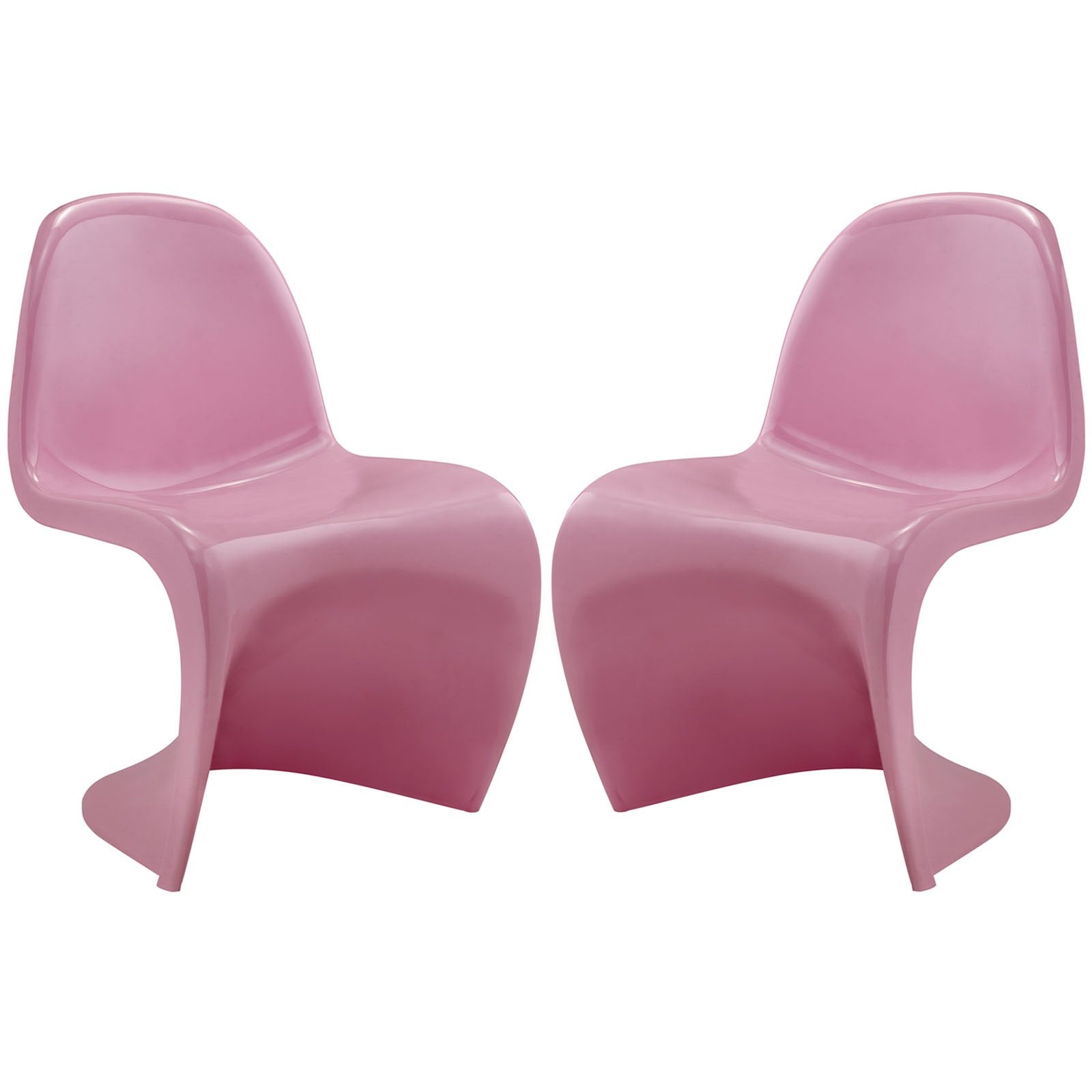 Lexmod Slither Dining Side Chair, Pink, Set Of 2