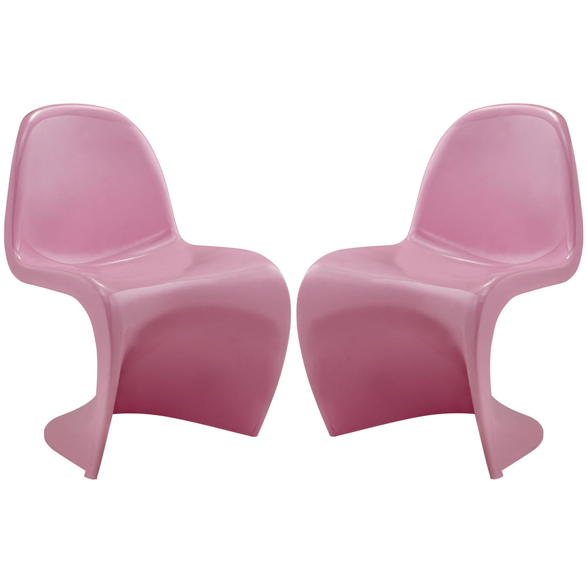 Lexmod Slither Dining Side Chair, Pink, Set Of 2