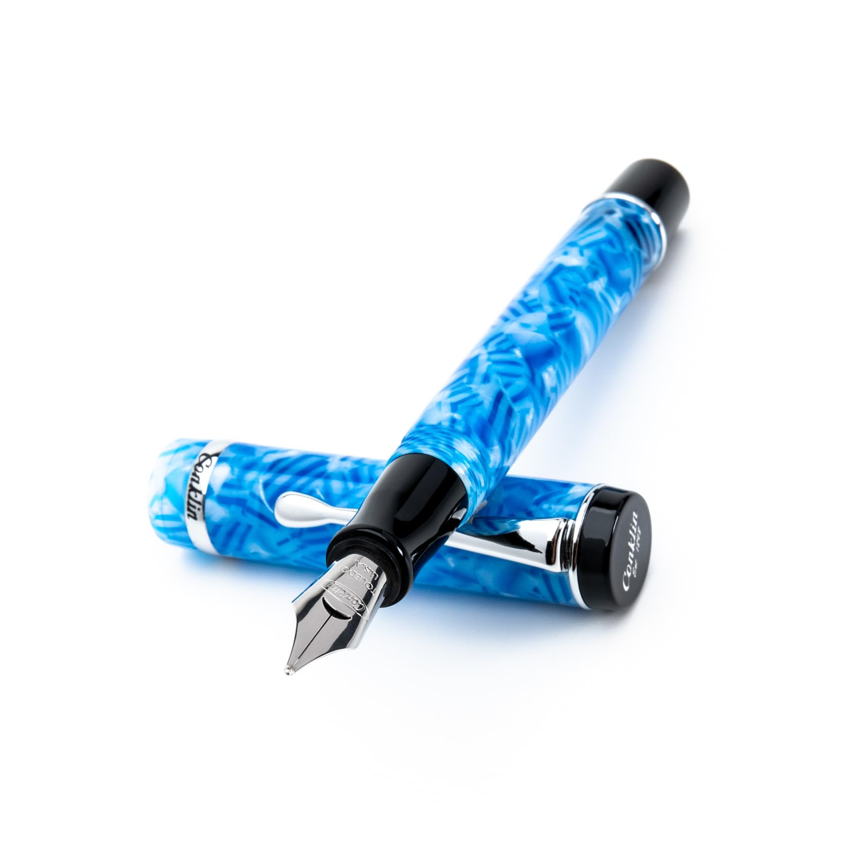 Conklin Duragraph Fountain Pen Ice Blue, Medium Nib (Ck71352)
