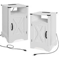 FansaFurn Charging Station End Table, 1 Count(Pack of 1), Dark Grey