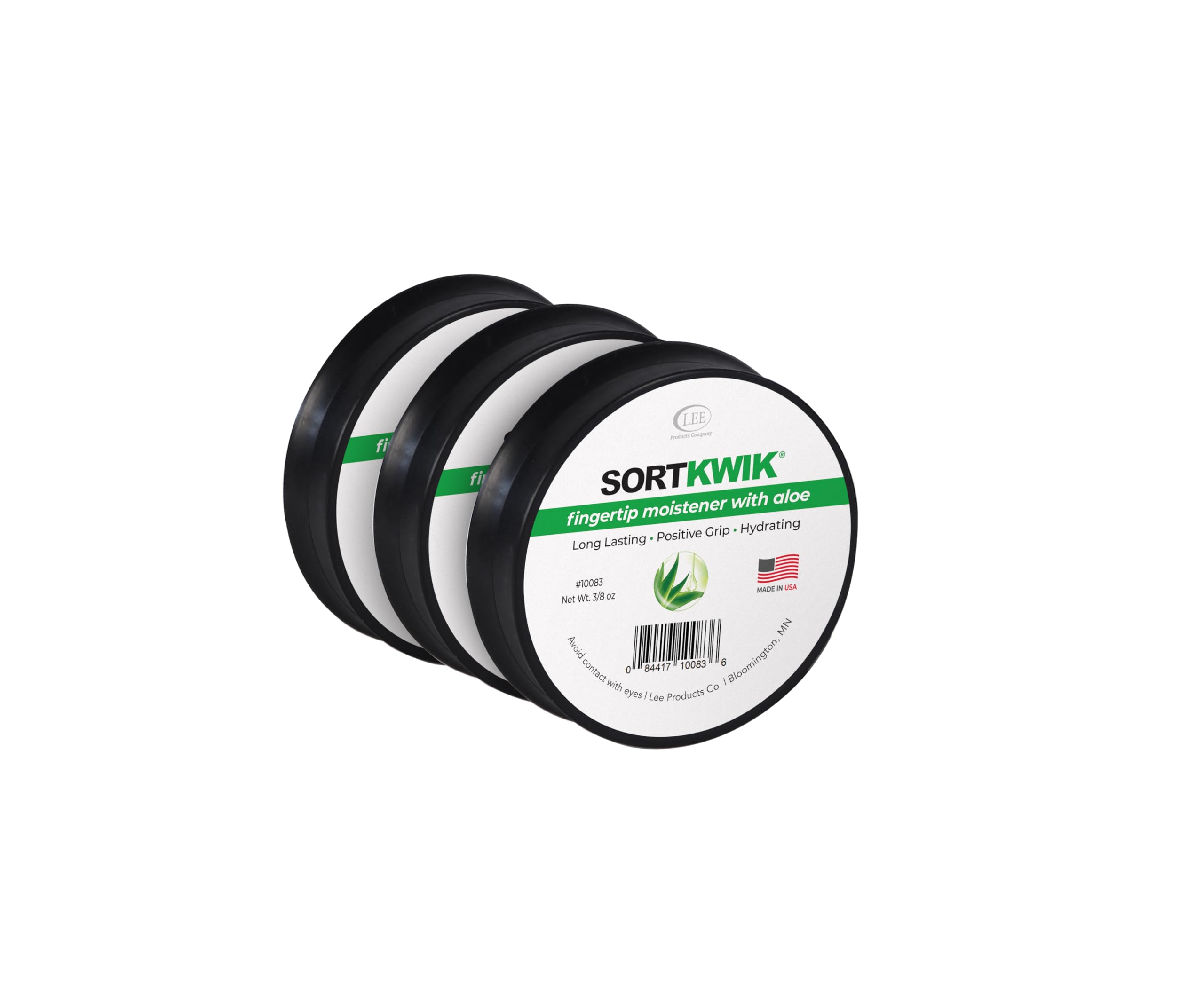 Lee 10083 Sortkwik Fingertip Moistener With Aloe - Non-Toxic, Odorless Grip Enhancer For Paper Sorting And Money Counting - 3/8