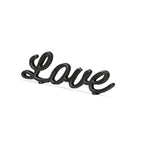 HomeRoots 3' Black Cast Iron Love Hand Painted Sculpture