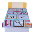 Hugs N Rugs Embroidery Solid Single Comforter In Patch Work For Girl An Boys Room  200Tc