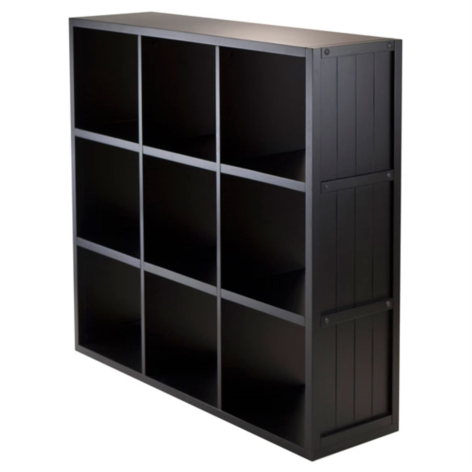 Ergode Timothy Collection | 2x2 Wooden Shelving Unit - Black | 25.6" W x 11.8" D x 27" H | Ample Storage for Pictures, Books, and More (20040-VV)