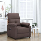 vidaXL Relaxation Massage Recliner Chair - Dark Brown Fabric Upholstery, Adjustable Features, Strong & Durable Construction, Comfortable Padding, Suitable for De-Stressing & Relaxing