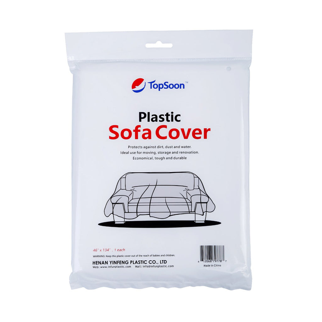 Topsoon Plastic Sofa Bag Clear Couch Cover For Storage Dust-Proof Waterproof Plastic Bag 134-Inch Long By 46-Inch Wide