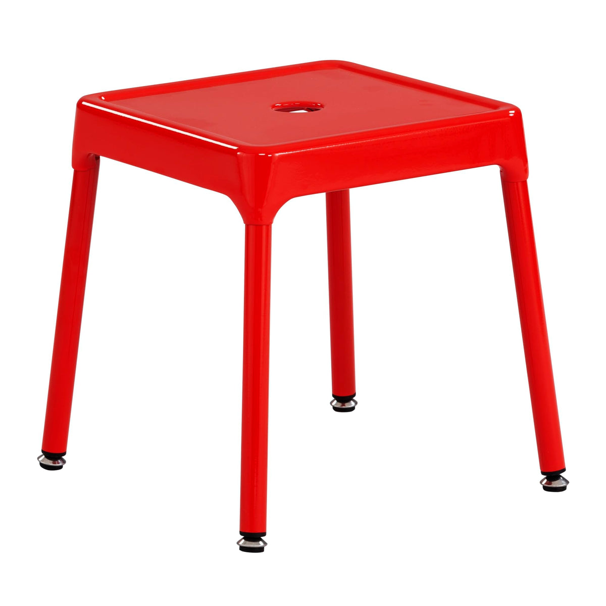 Safco Products 6603 Steel Stool, 15&quot; H, Sturdy Construction, Durable Powder Coat Finish, Includes Nylon Leg Caps and Leveling Feet, Red