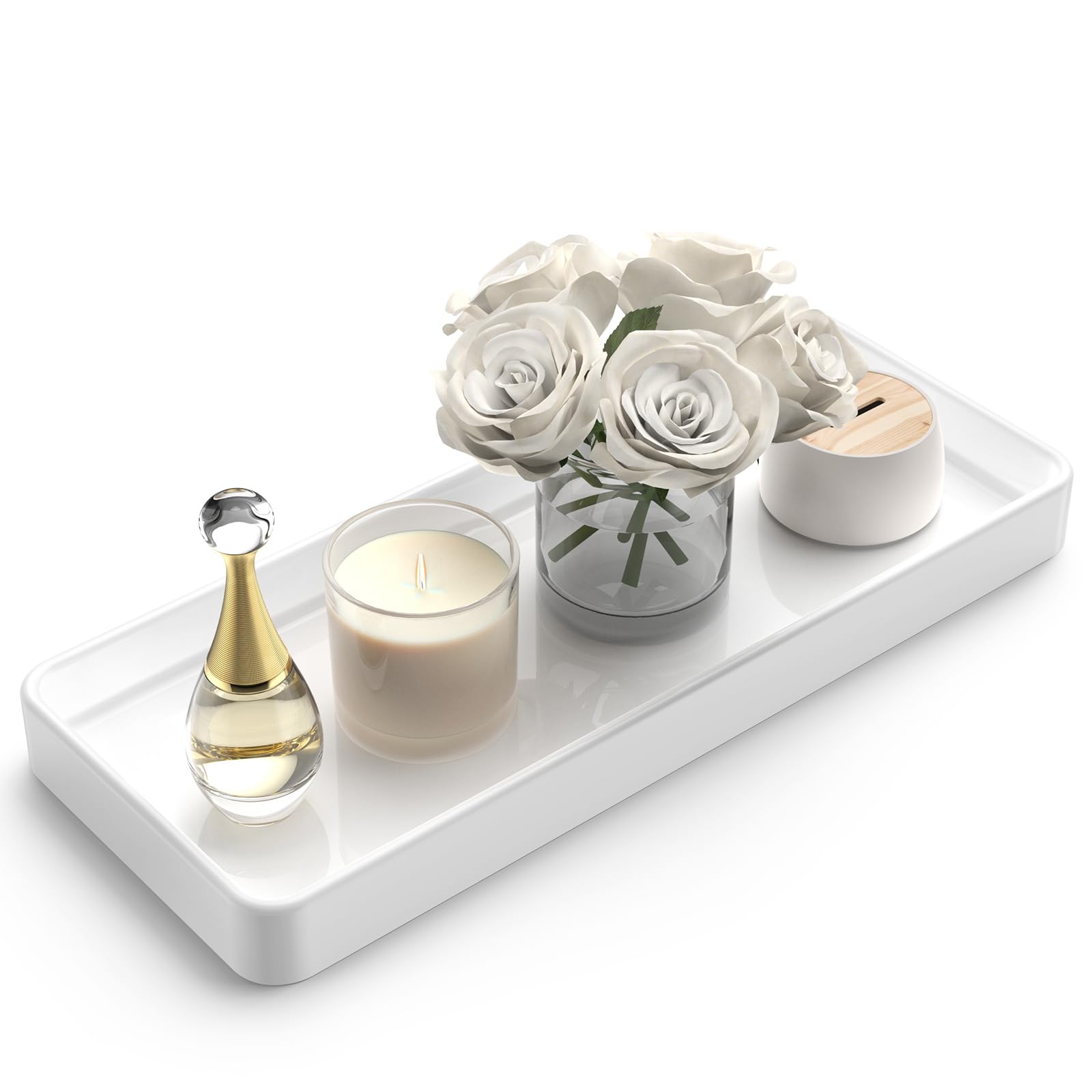 Gurygo 12 Countertop and Vanity Tray - Kitchen Tray for Soap Bottles - Rectangular Vanity Tray for Bathroom - Vanity Trays for B