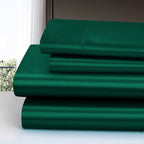 Homiest 3Pcs Satin Sheets Set Luxury Silky Satin Bedding Set With Deep Pocket, 1 Fitted Sheet + 1 Flat Sheet + 1 Pillowcase (Twin Xl Size, Blackish Green)