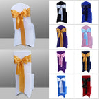 Satin Chair Sashes Ties - Babenest Upgraded 50 Pcs Chair Ribbons Bows For Wedding Banquet Party Christmas Baby Shower Events Decoration (Gold)