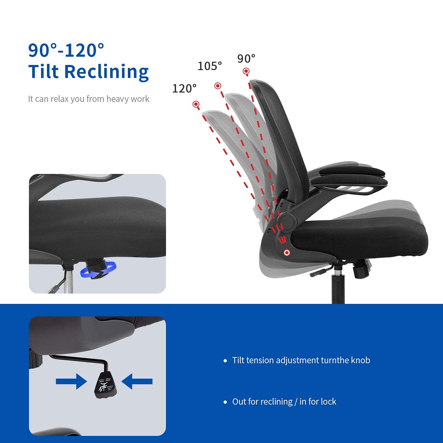 Home Office Chair Ergonomic Desk Chair Mesh Computer Chair Swivel Rolling Executive Task Chair With Lumbar Support Arms Mid Back Adjustable Chair For Men Adults, Black