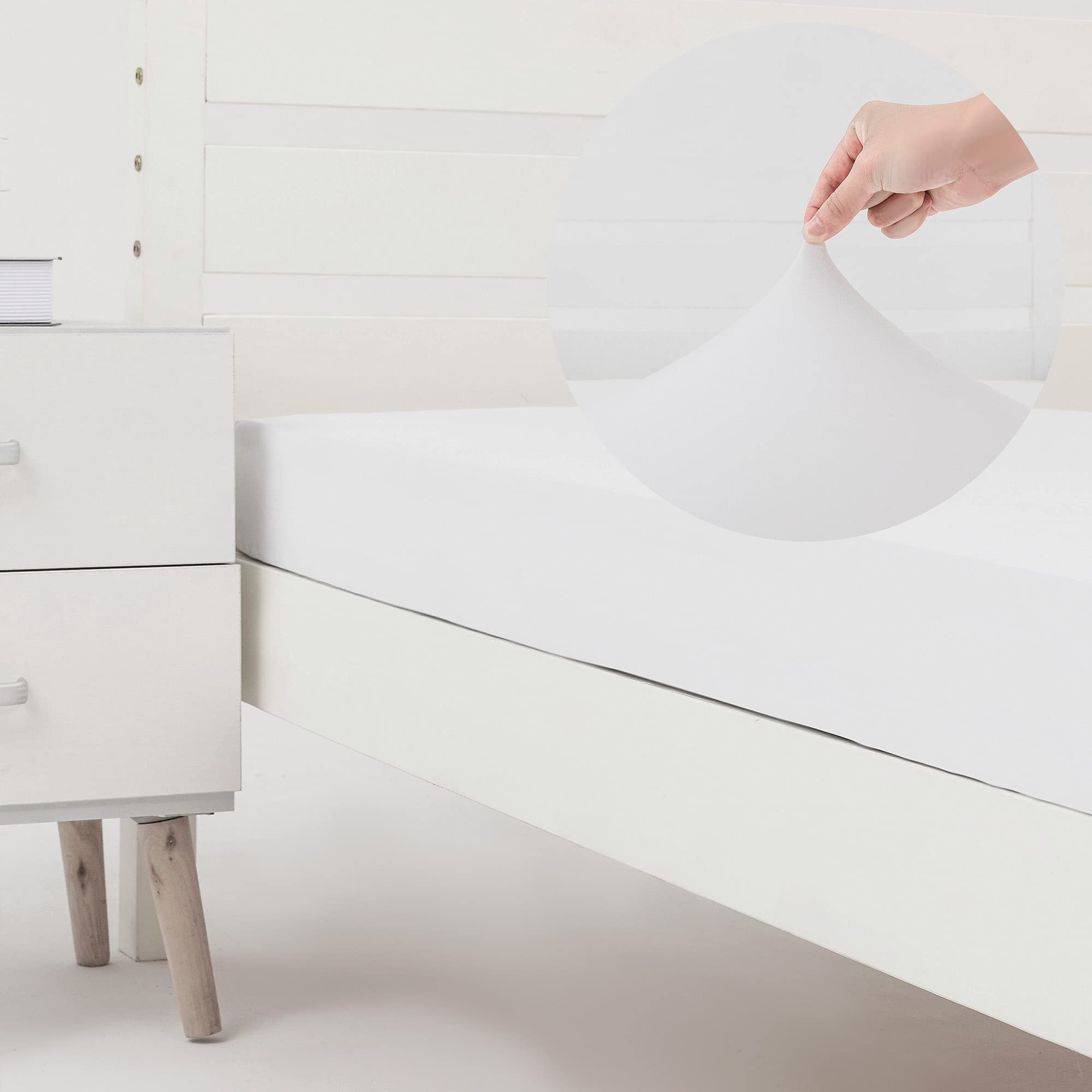 N&Y Home Cot Size Fitted Sheet Only - 4-Way Stretch Jersey Knit & Snug Fit For Bunk Beds, Camping & Rv, Sizes As 25X75, 28X75, 3