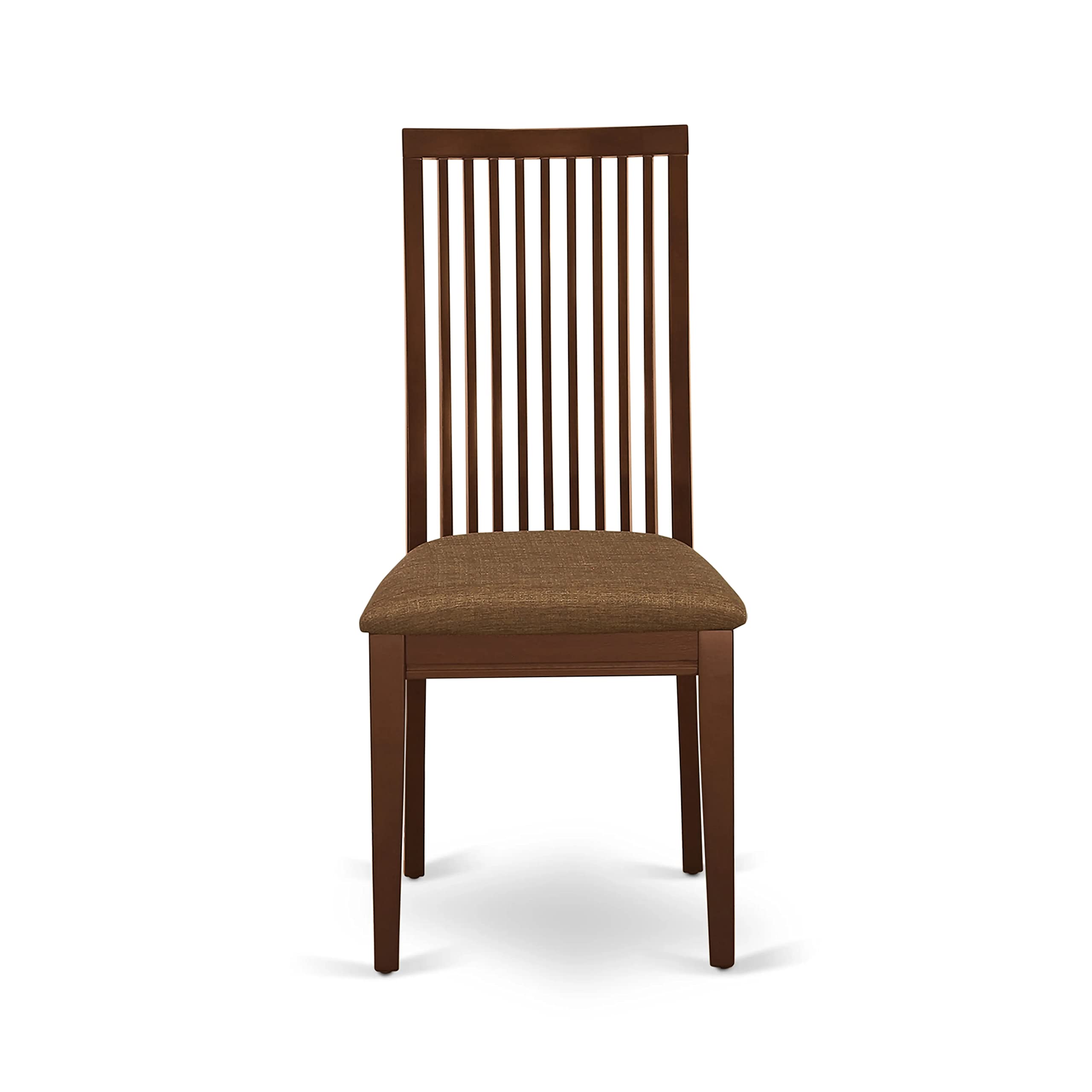 East West Furniture Ipc-Mah-C Ipswich Dining Room Chairs - Linen Fabric Upholstered Solid Wood Chairs, Set Of 2, Mahogany