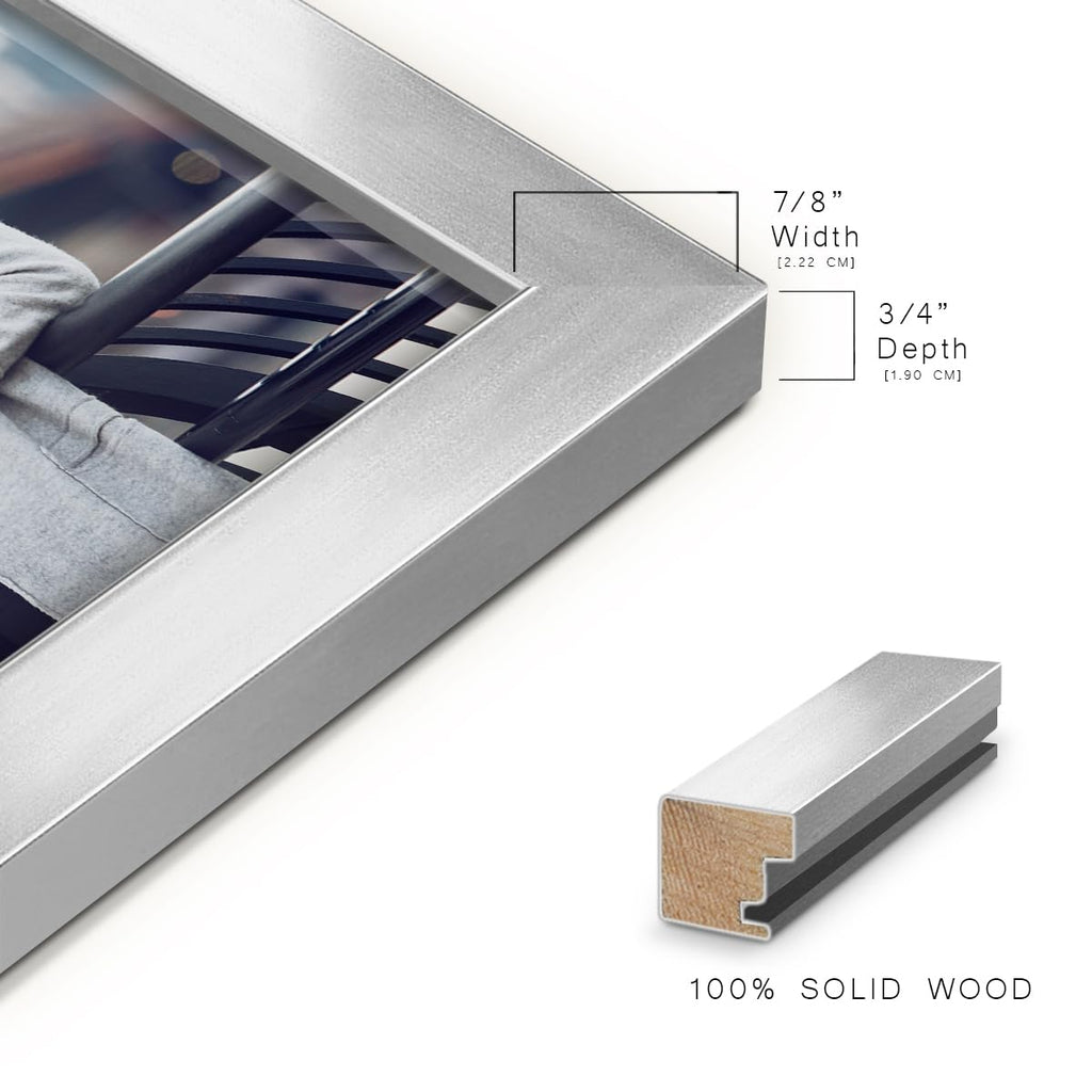 Renditions 5X7 Inch Solid Wood Picture Frame, High Definition Glass And High-End Modern Style Ready For Wall And Tabletop Photo