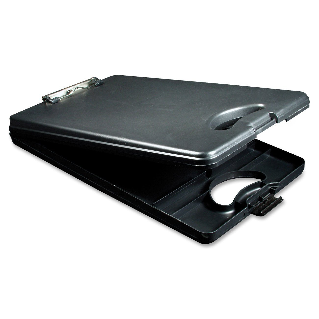 Saunders Deskmate Ii 00533 Plastic Storage Clipboard - Black, Letter Size, 10 In. X 16 In. Document Holder With Internal Storage