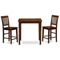 East West Furniture Vernon 3 Piece Counter Height Set for Small Spaces Contains a Square Kitchen Table and 2 Dining Room Chairs, 36x36 Inch, VERN3-MAH-W