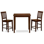 East West Furniture Vernon 3 Piece Counter Height Set for Small Spaces Contains a Square Kitchen Table and 2 Dining Room Chairs, 36x36 Inch, VERN3-MAH-W
