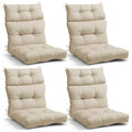 Eagle Peak Tufted Outdoor/Indoor High Back Patio Chair Cushions, Set Of 4, 46' X 22', Beige