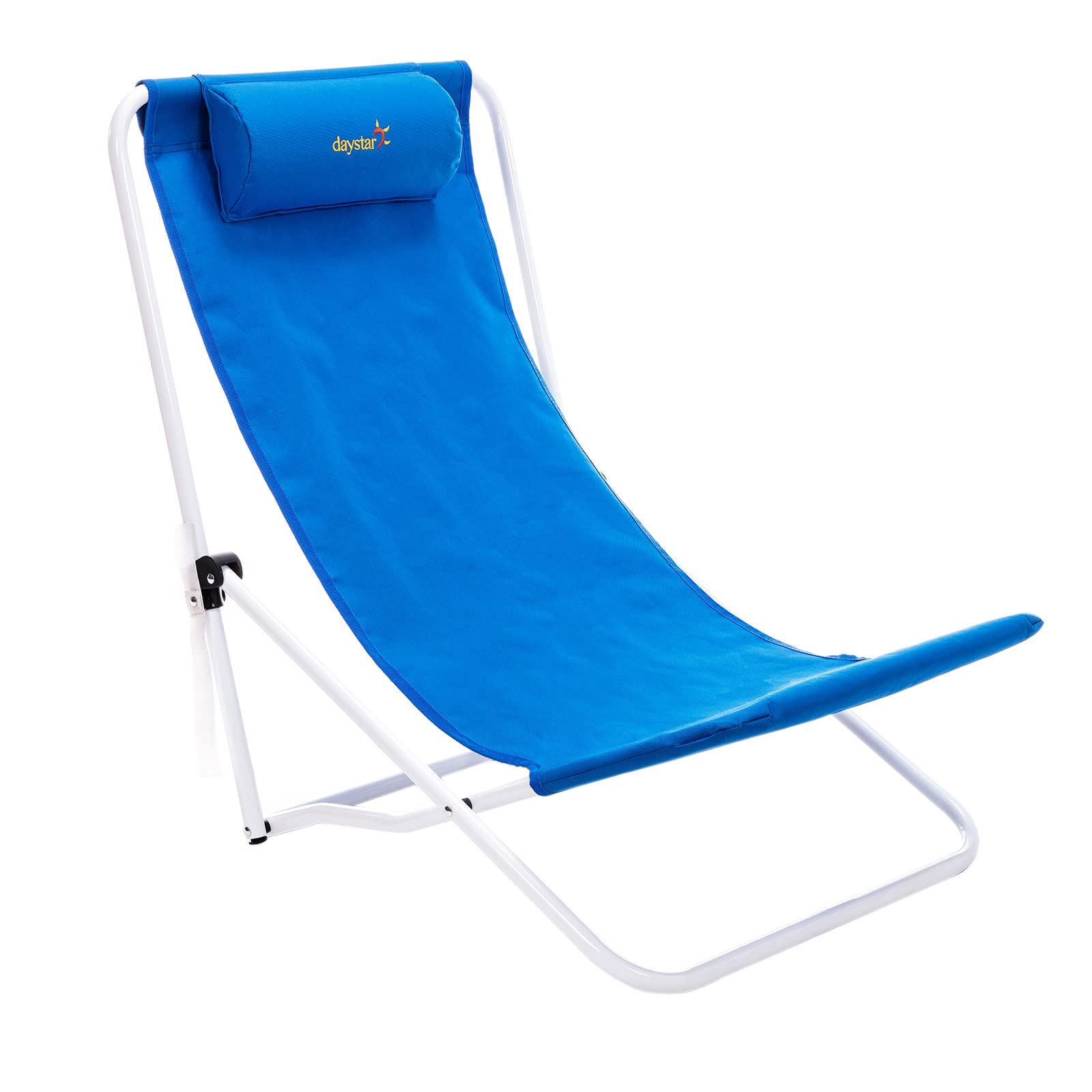 SUNNYFEEL Folding Beach Chair High Back Lightweight, Portable Sand Chair with Pillow for Adults Heavy Duty 300 LBS, Easy-to-Use 