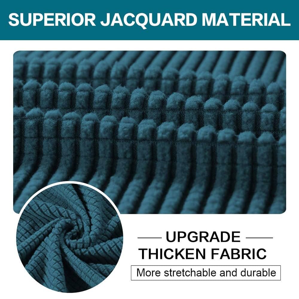 3 Piece Sofa Covers For 2 Cushion Couch Sofa Slipcover Soft Couch Cover For Dogs-Washable Sofa Furniture Covers With 2 Individual Cushion Covers, Feature Thick Jacquard Fabric (Loveseat, Deep Teal)