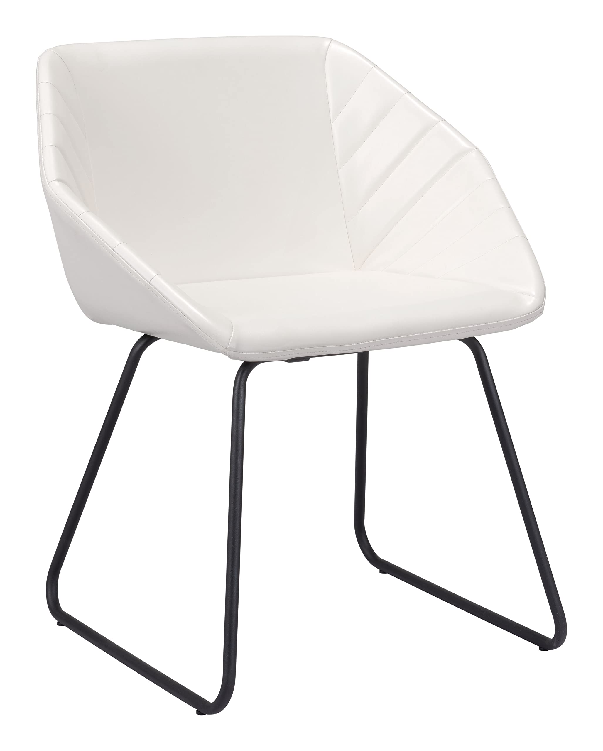Zuo Modern - Miguel Dining Chair (Set of 2) White - Modern - Seating - Steel, Plywood, Foam, 100% Polyurethane - Indoor - 31.1in Height