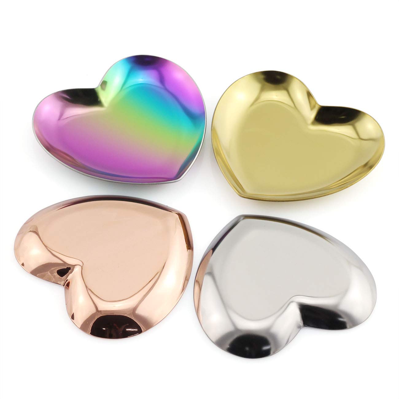 Jcbiz 1 Piece Gold Luxurious Metal Storage Tray Heart Shaped Jewelry Display Tray Home Decoration Serving Plate Craft For Table