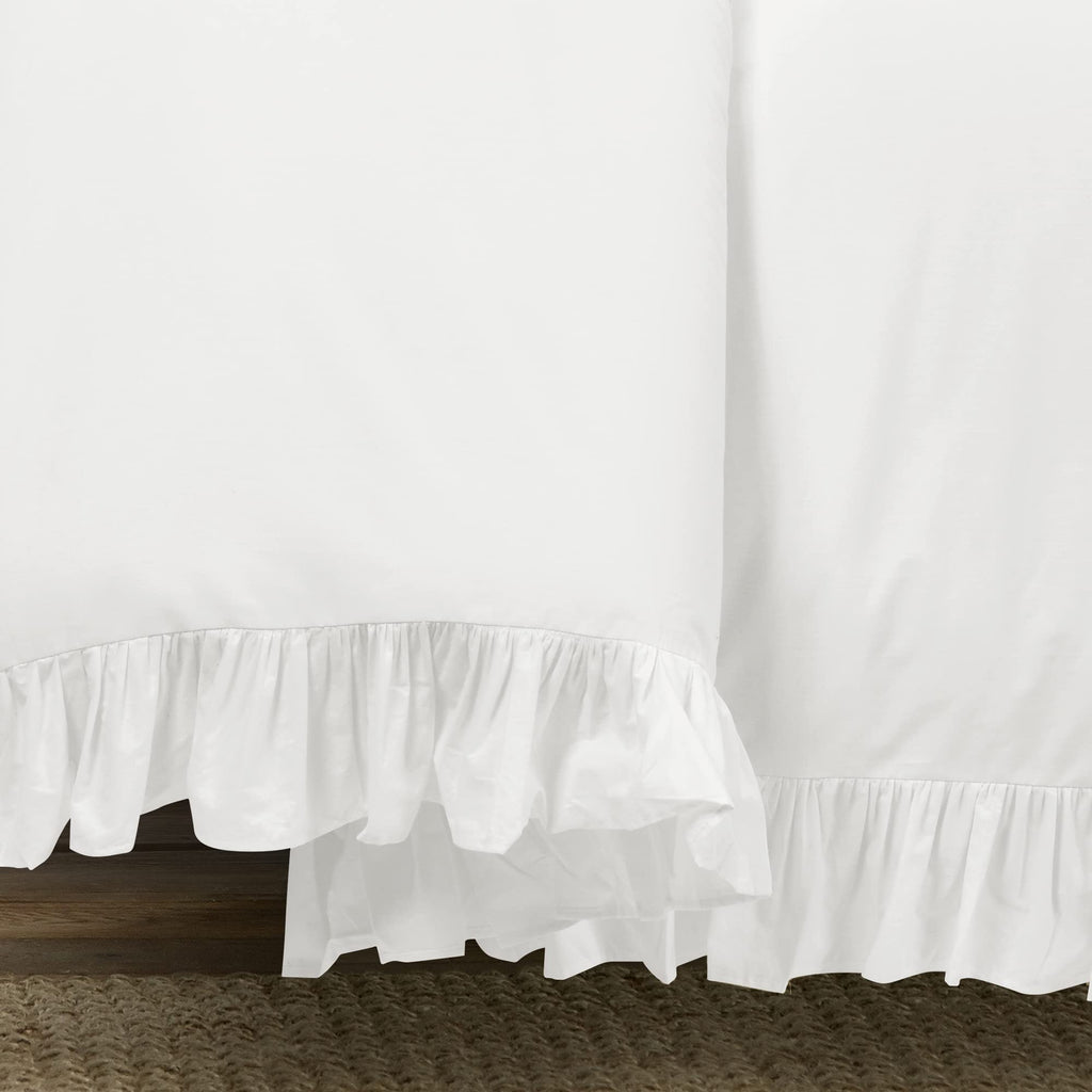Lush Decor Reyna Ruffle 100% Cotton Duvet Cover Set - 3 Piece Cozy Ruffled Bedding Set - Timeless Elegance And Comfort - King, P