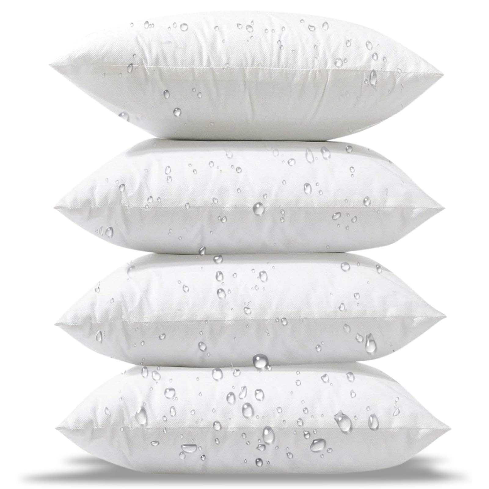 Phantoscope 16 X 16 Outdoor Pillow Inserts - Pack Of 4 Outdoor Pillows Water Resistant Throw Pillow Inserts Hypoallergenic Squar